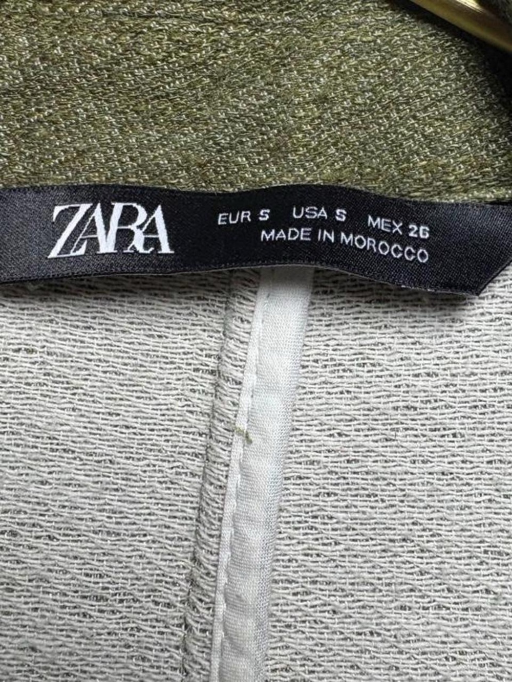 Zara Linen Blend Olive Green Oversized Blazer Jacket | S | EUC - Picture 4 of 8